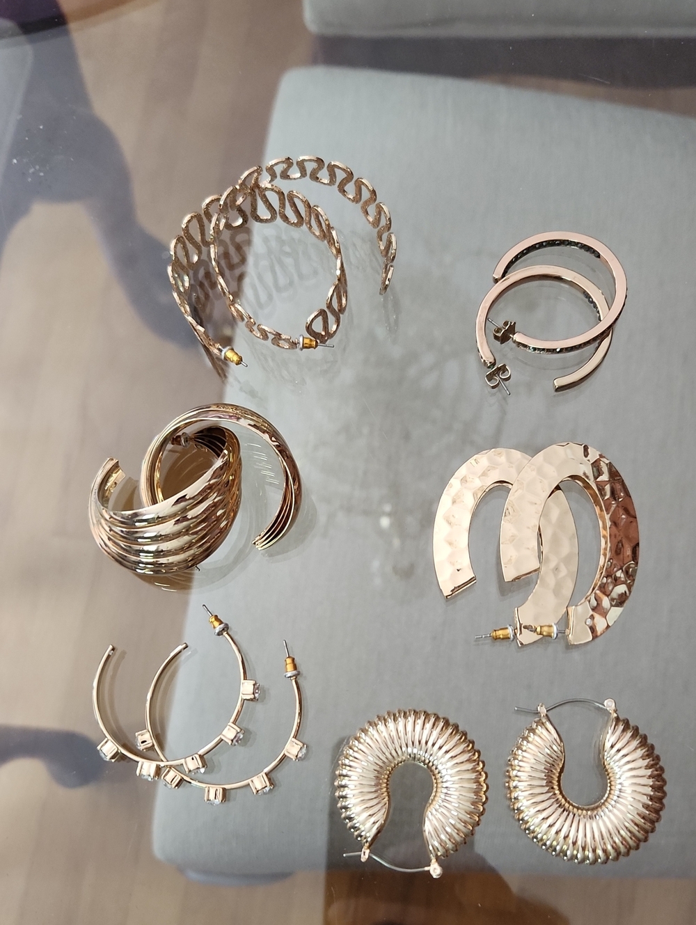 Avon 6 Pc Sst Gold-Tone Mixed Hoop Earrings Set